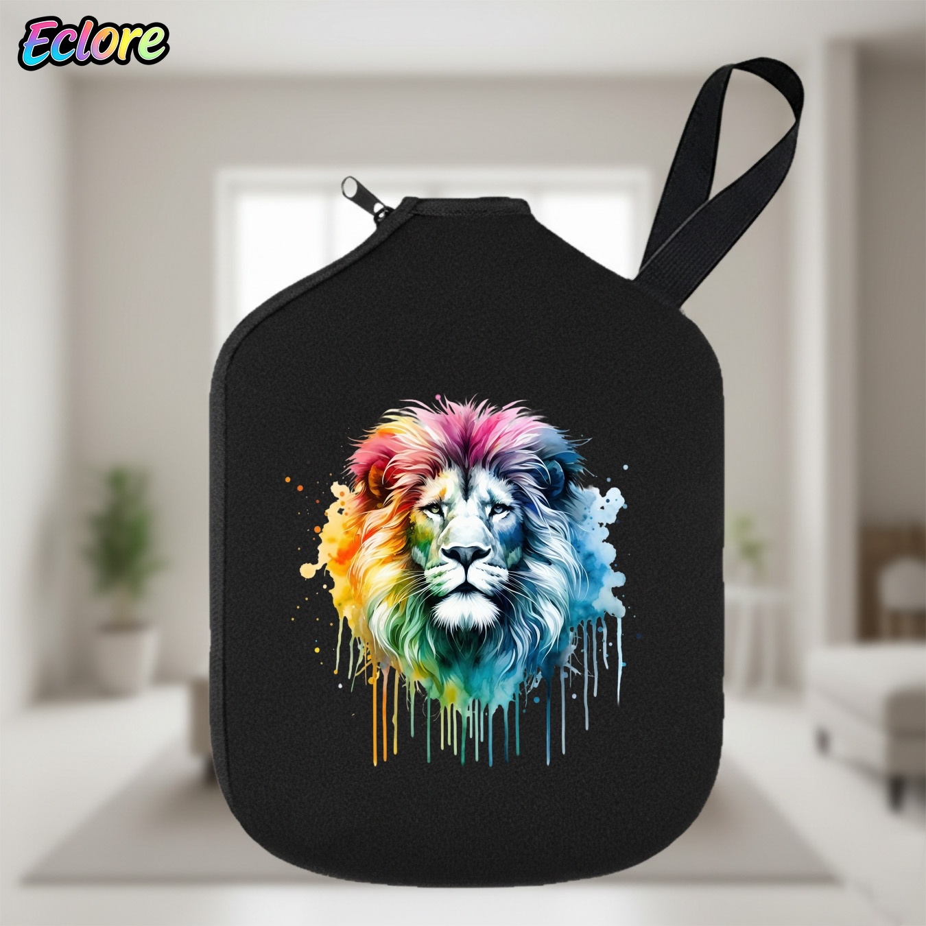 Table Tennis Table - Colorful Watercolor Lion Head Pickleball Paddle