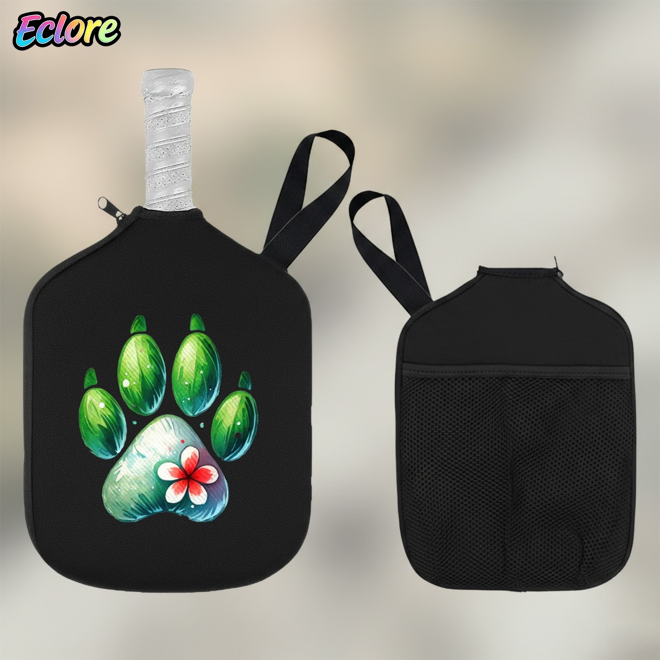 Green Watercolor Paw Print Pad - Table Tennis Racket recension och pris